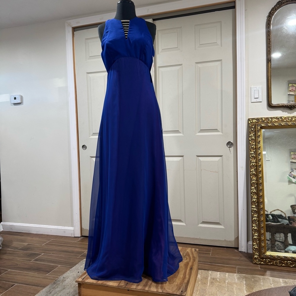 Cobalt Blue Gown with Pearls
